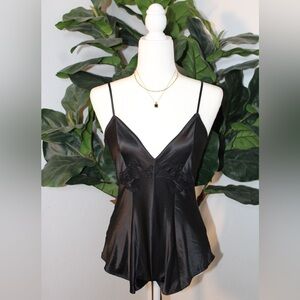 Victoria's Secret Black Jaguar Satin Romper